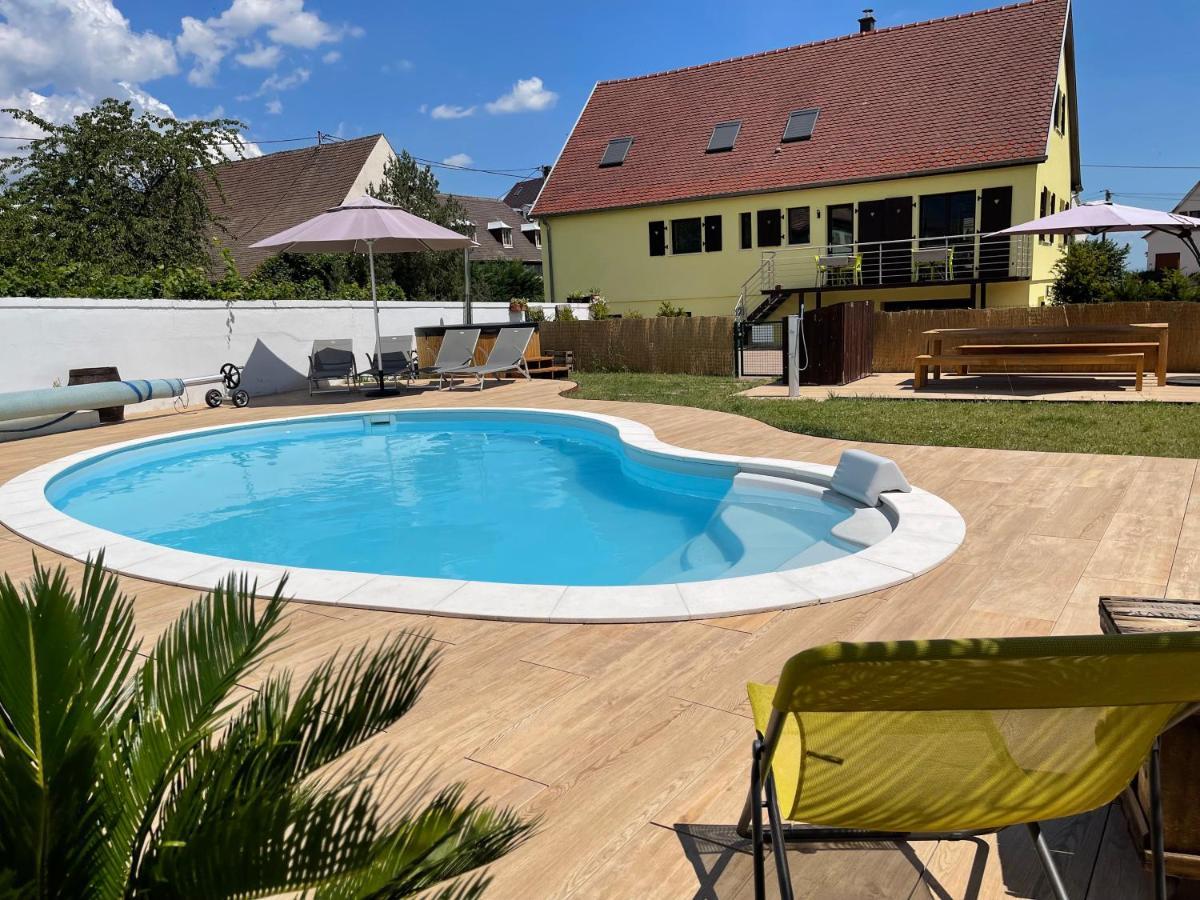 אמרשוויר Alsacebnb - Gite 12 Personnes Dans Le Vignoble - Piscine Privee & Spa מראה חיצוני תמונה